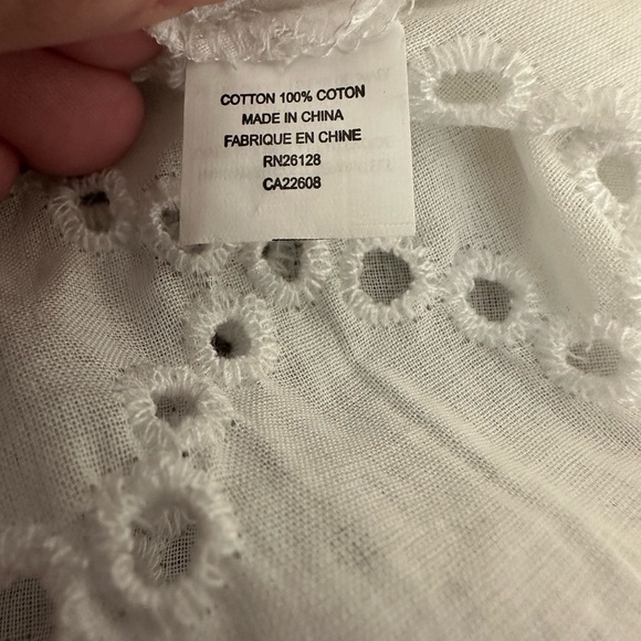 NWT! ECHO Eyelet Cover-up Tunic Dress Deep V Low Neck & O-Ring M White Coverup - Picture 9 of 11